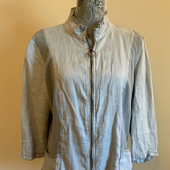 XCVI lite linen machine washable 3/4 sleeve jacket - Picture 5 of 10
